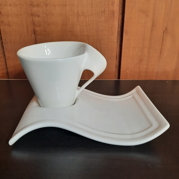 Tannex Porcelain Cappuccino Cups & Snack Plate Saucers Set of 4 - Picture 9 of 15